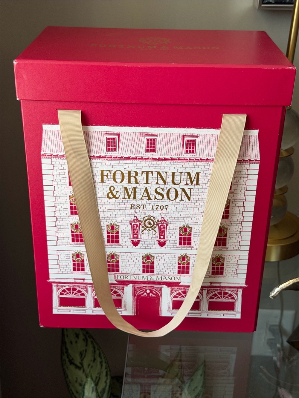 Fortnum & Mason Pink Gift Box with Cream Ribbon